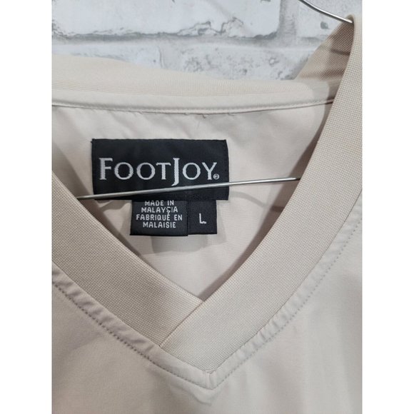 FootJoy Men’s Golf Rain Wind Sport Long Sleeve Beige Pullover Jacket Size Large - Picture 2 of 11